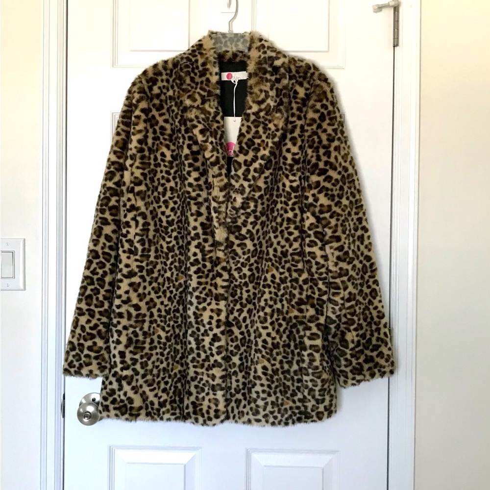 NWT Boden “Boxgrove” Faux Fur Leopard Print Coat, 16